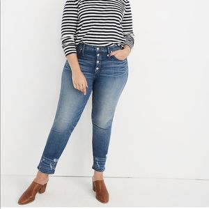 Madewell 9” high rise button fly slim straight